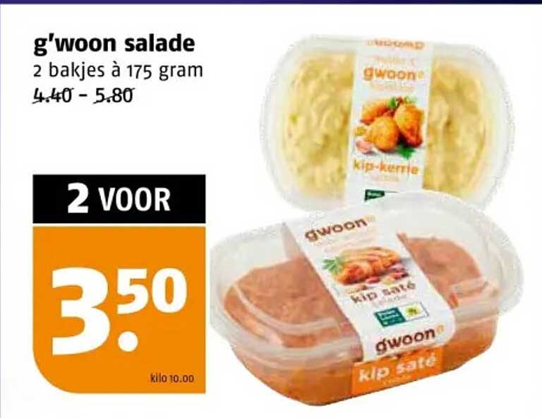 g'woon salade 2 bakjes à 175 gram