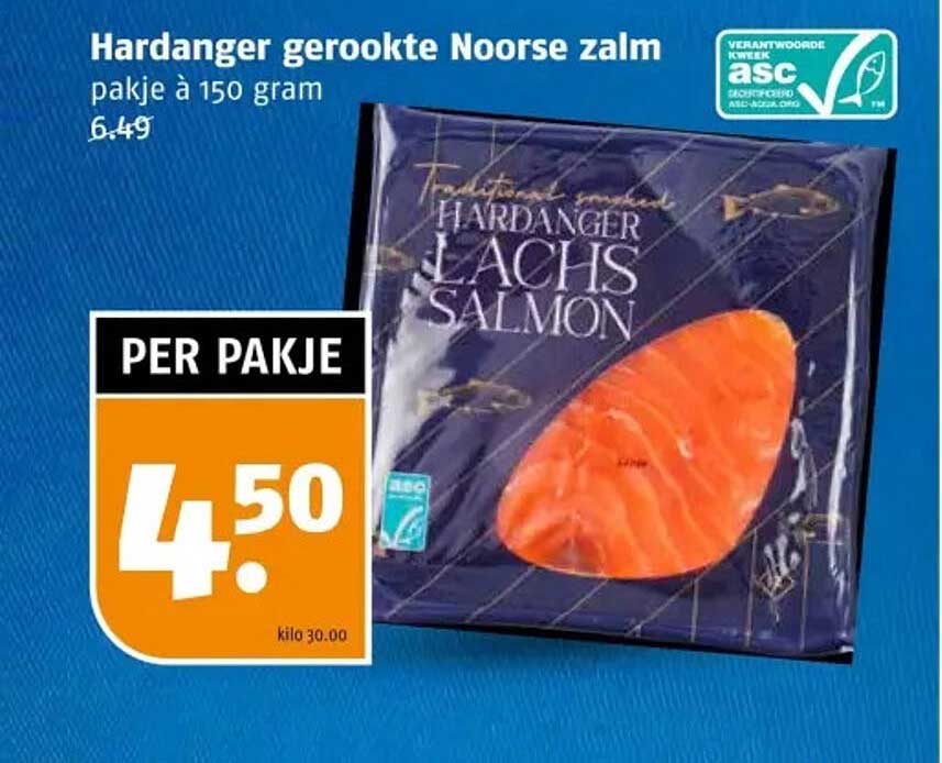 Hardanger gerookte Noorse zalm pakje à 150 gram