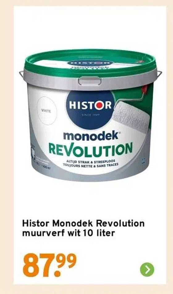 Histor Monodek Revolution muurverf wit 10 liter