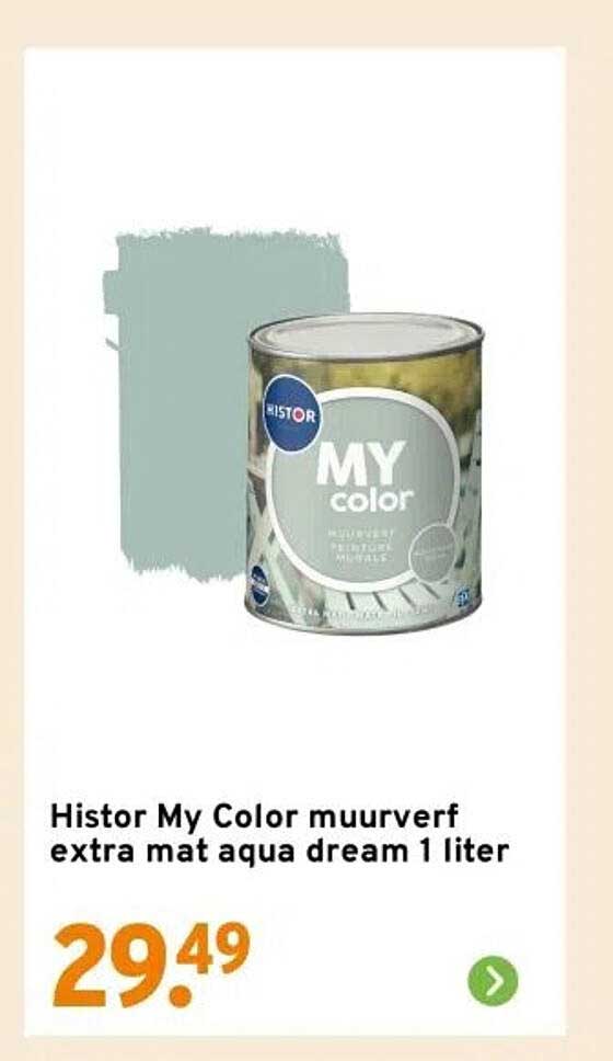 Histor My Color muurverf extra mat aqua dream 1 liter