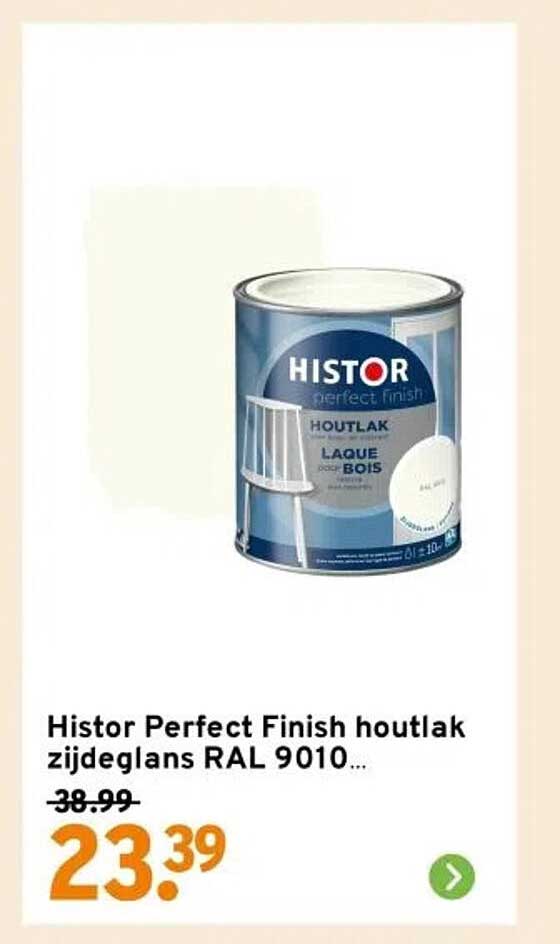 Histor Perfect Finish houtlak zijdeglans RAL 9010