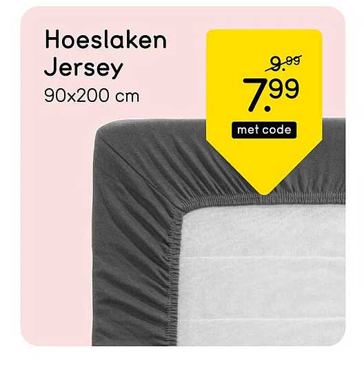 Hoeslaken Jersey 90x200 cm