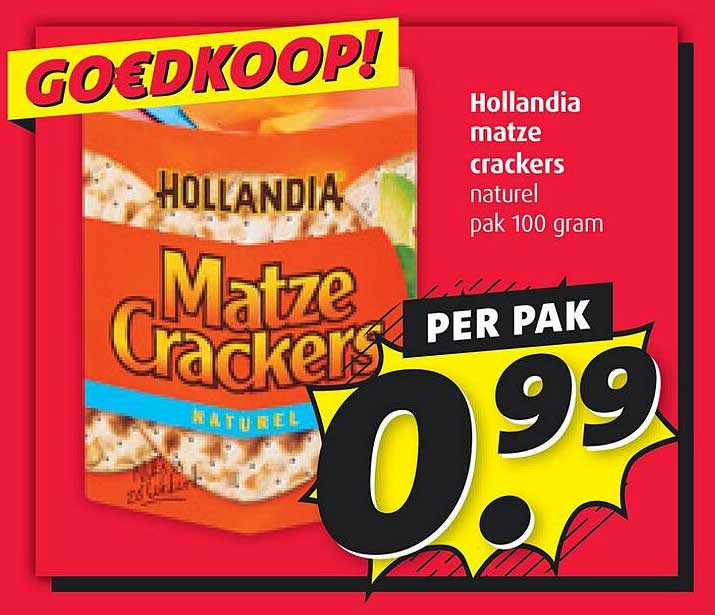Hollandia matze crackers naturel pak 100 gram