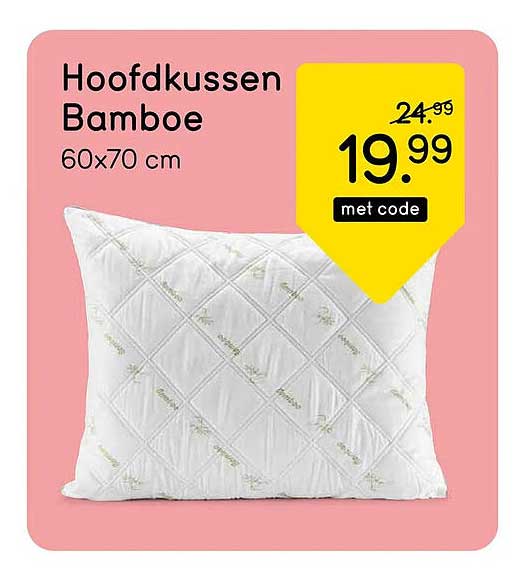 Hoofdkussen Bamboe 60x70 cm