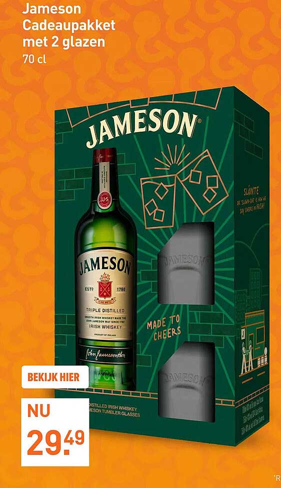 Jameson Cadeaupakket met 2 glazen