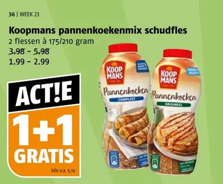 Koopmans pannenkoekenmix schudfles 2 flessen à 175/210 gram