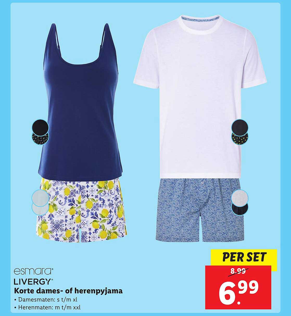Korte dames- of herenpyjama