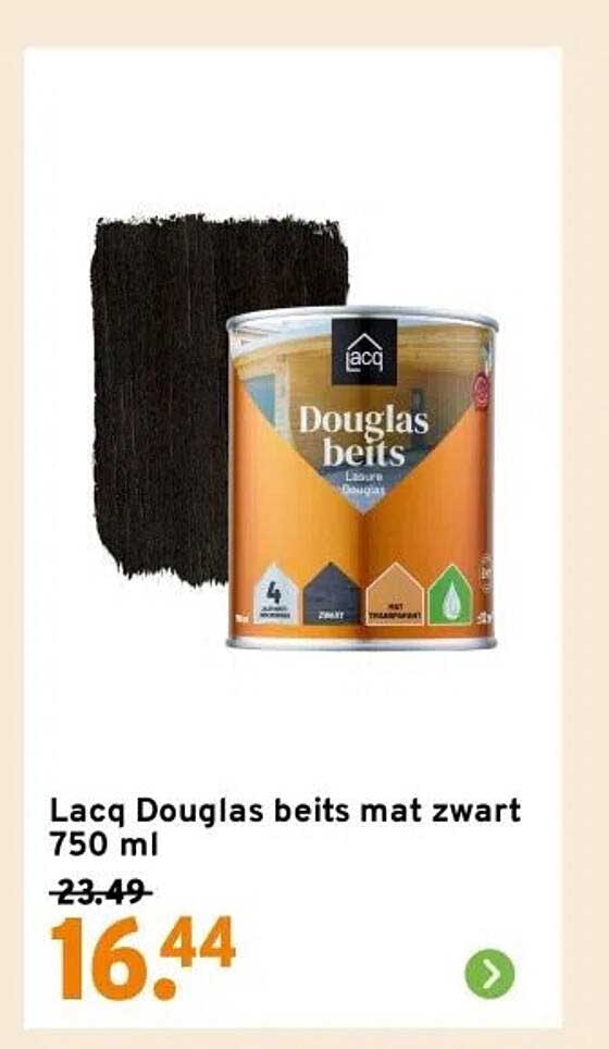 Lacq Douglas beits mat zwart 750 ml