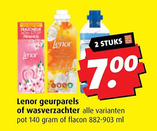 Lenor geurparels of wasverzachter alle varianten pot 140 gram of flacon 882-903 ml