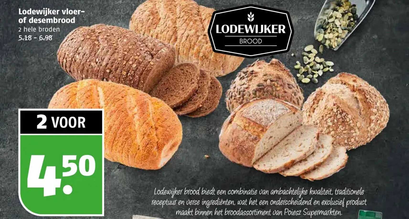 Lodewijker vloer- of desembrood 2 hele broden