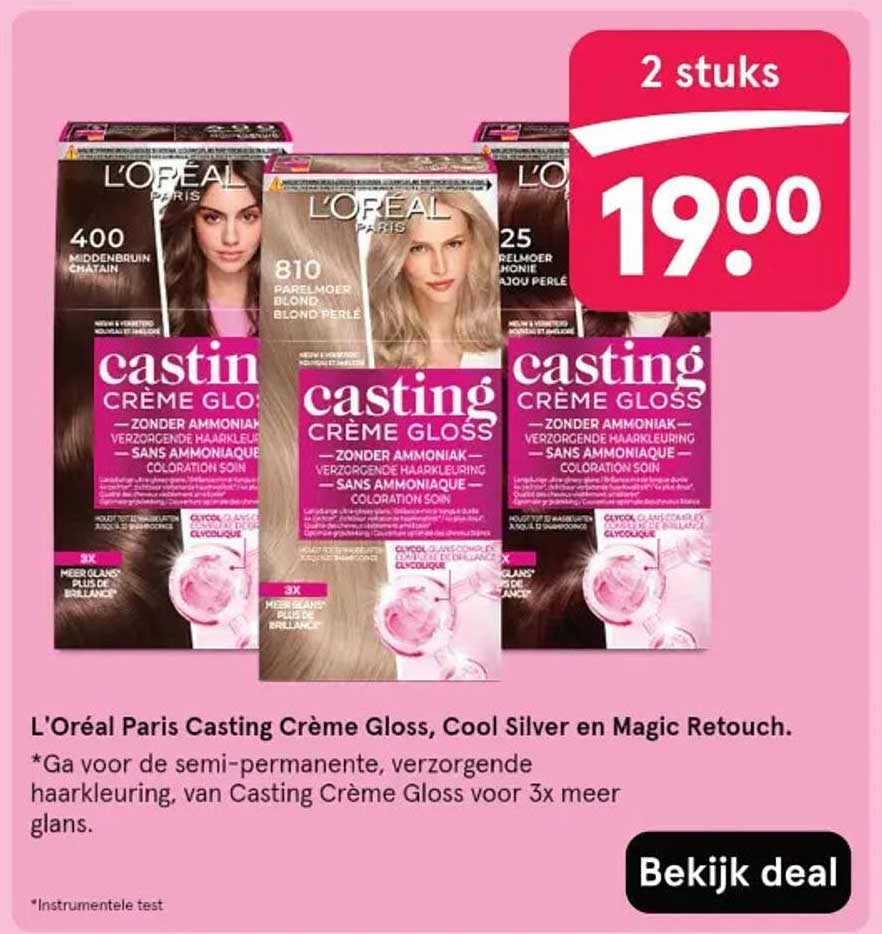 L'Oréal Paris Casting Crème Gloss, Cool Silver en Magic Retouch.