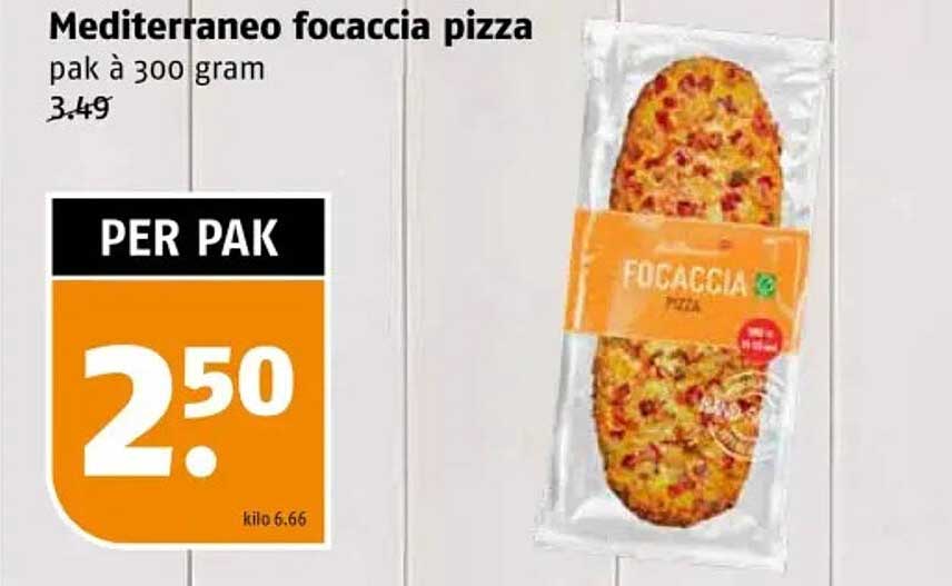 Mediterraneo focaccia pizza pak à 300 gram