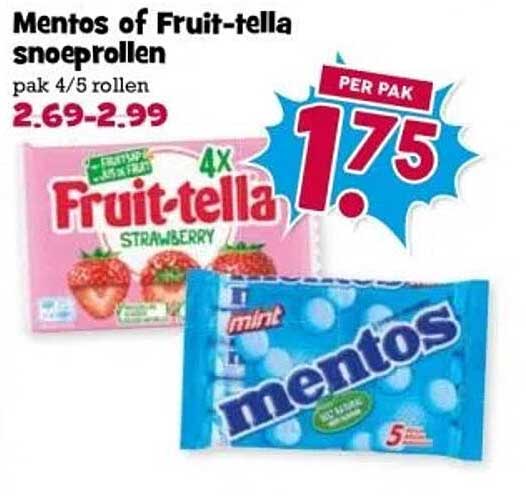 Mentos of Fruit-tella snoeprollen