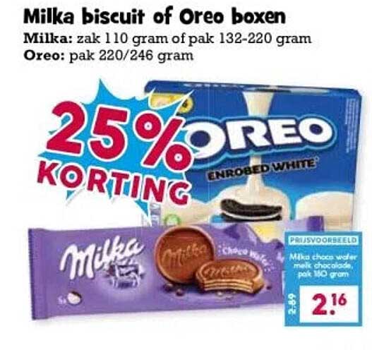Milka biscuit of Oreo boxen