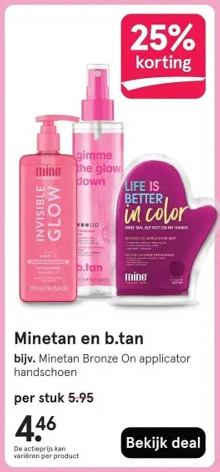 Minetan en b.tan, bijvoorbeeld Minetan Bronze On applicator handschoen