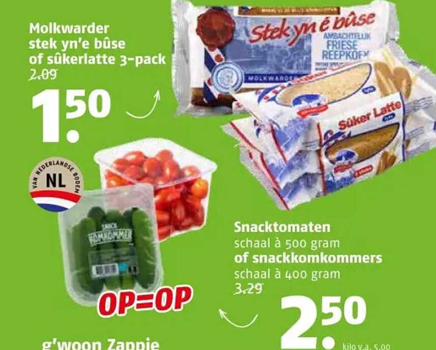 Molkwarder stek yn'e bûse of sûkerlatte 3-pack