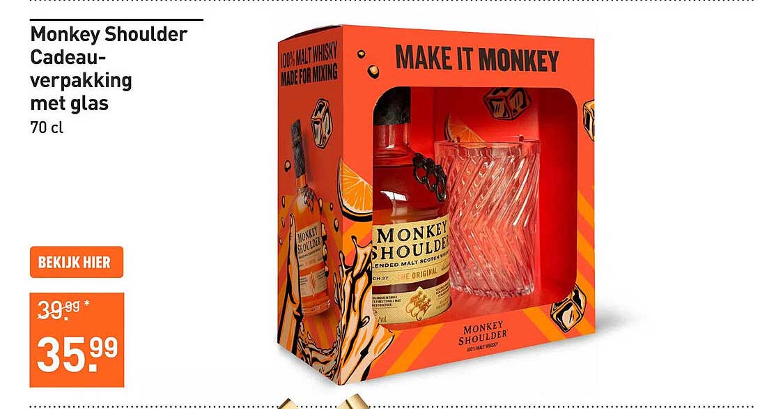 Monkey Shoulder Cadeau-verpakking met glas