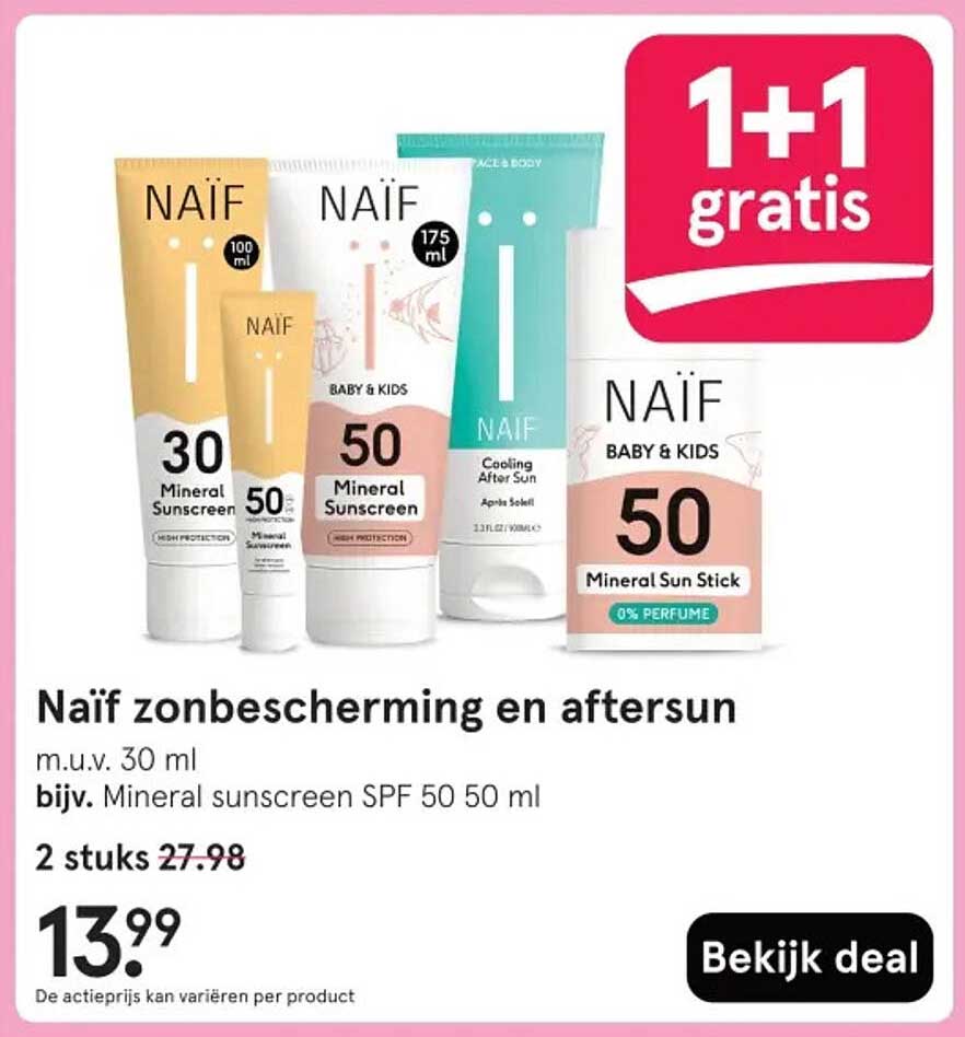Naïf zonbescherming en aftersun