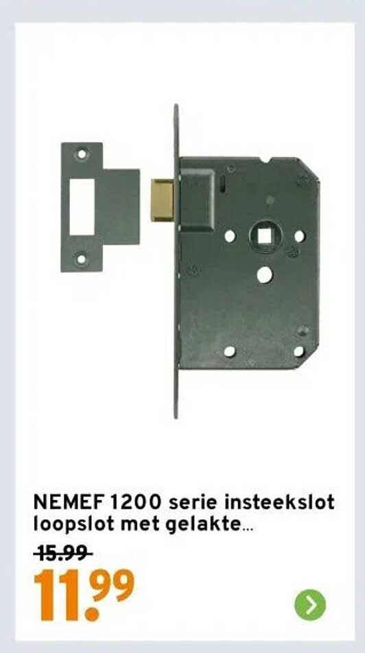 NEMEF 1200 serie insteekslot loopslot met gelakte...