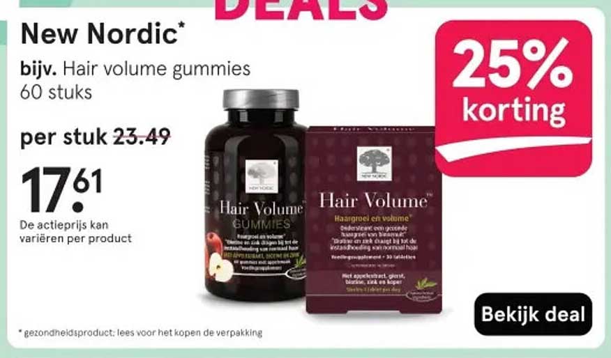 New Nordic* bijv. Hair volume gummies 60 stuks
