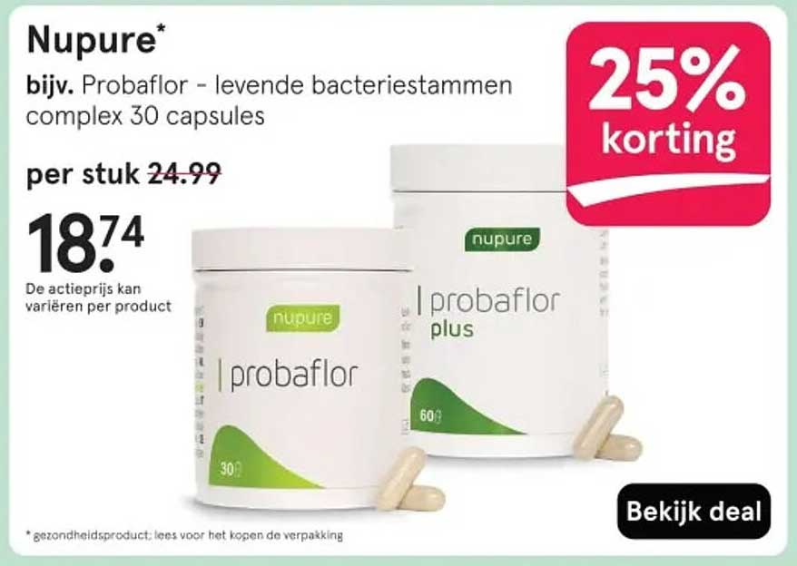 Nupure Probaflor - levende bacteriestammen complex 30 capsules