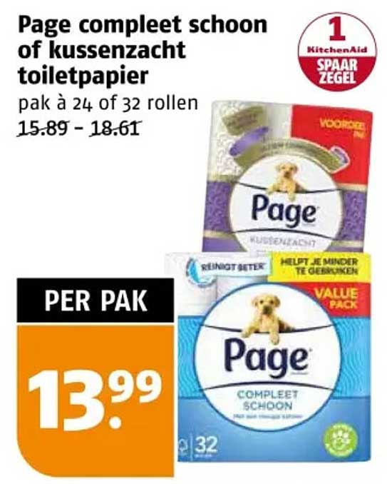 Page compleet schoon of kussenzacht toiletpapier
