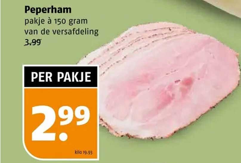 Peperham pakje à 150 gram van de versafdeling