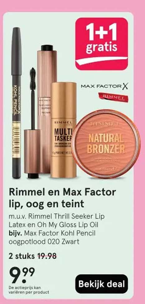 Rimmel en Max Factor lip, oog en teint