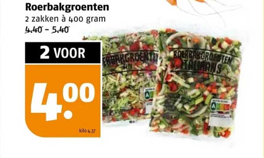 Roerbakgroenten 2 zakken à 400 gram