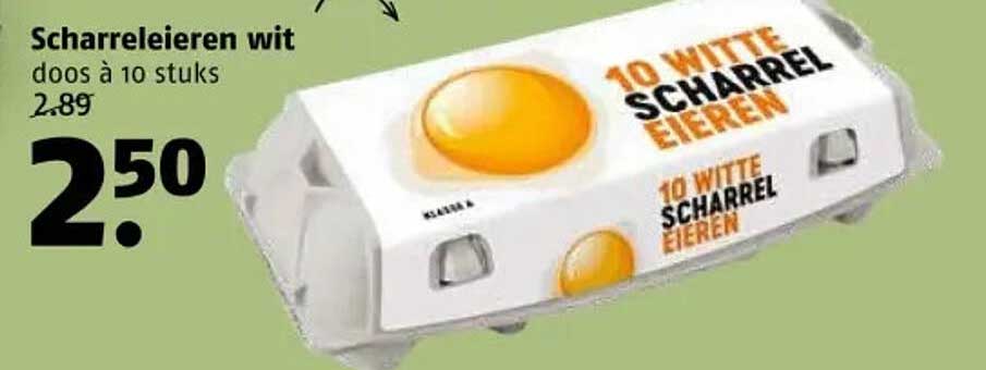 Scharreleieren wit doos à 10 stuks