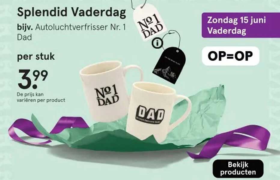 Splendid Vaderdag bijv. Autoluchtverfrisser Nr. 1 Dad