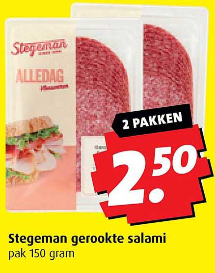 Stegeman gerookte salami pak 150 gram