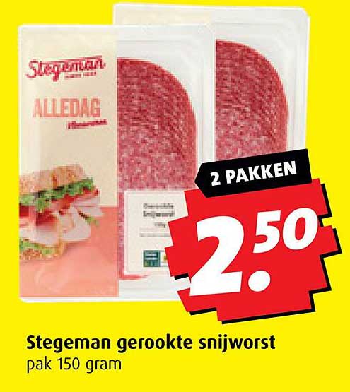 Stegeman gerookte snijworst pak 150 gram