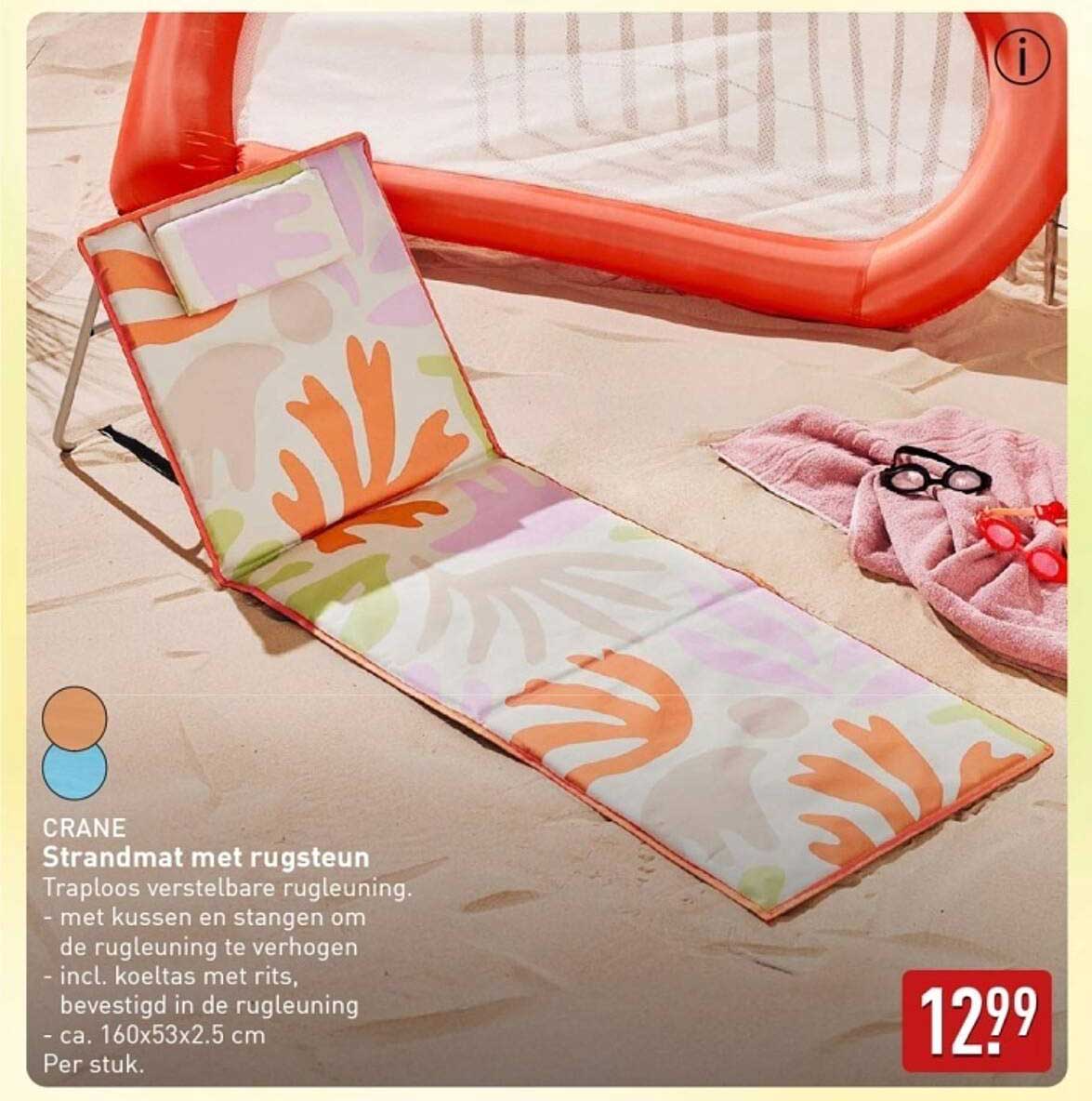 Strandmat met rugsteun