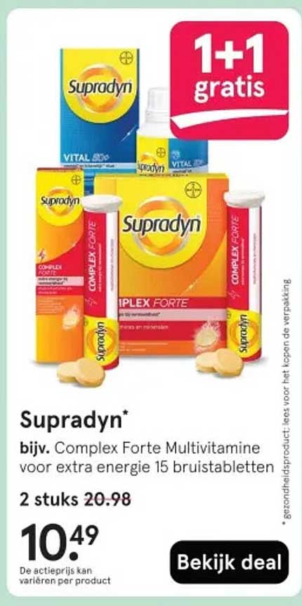 Supradyn Complex Forte Multivitamine voor extra energie 15 bruistabletten