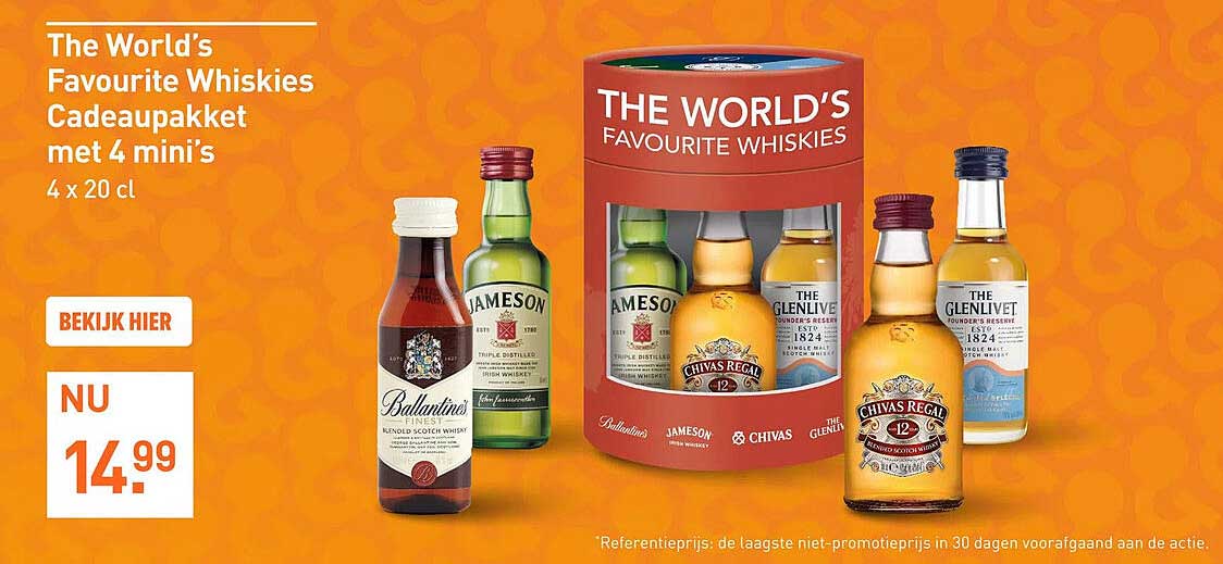 The World's Favourite Whiskies Cadeaupakket met 4 mini's