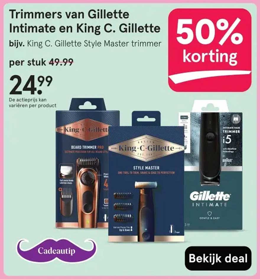 Trimmers van Gillette Intimate en King C. Gillette