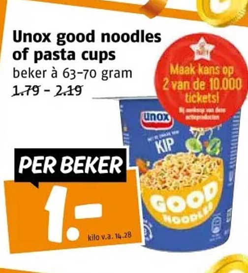 Unox good noodles of pasta cups