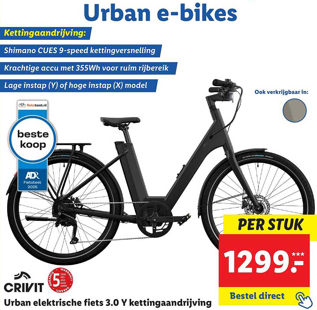 Urban elektrische fiets 3.0 Y kettingaanrijving