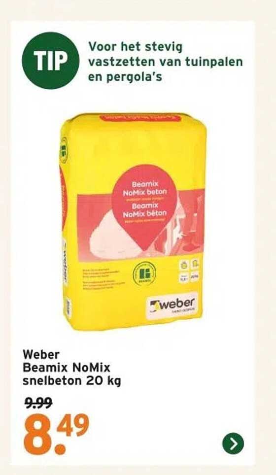 Weber Beamix NoMix snelbeton 20 kg