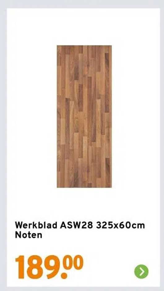 Werkblad ASW28 325x60cm Noten