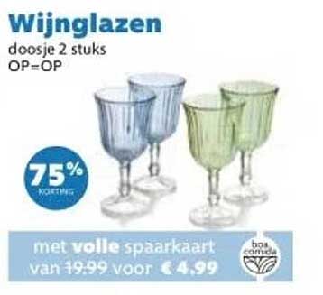 Wijnglazen doosje 2 stuks OP=OP