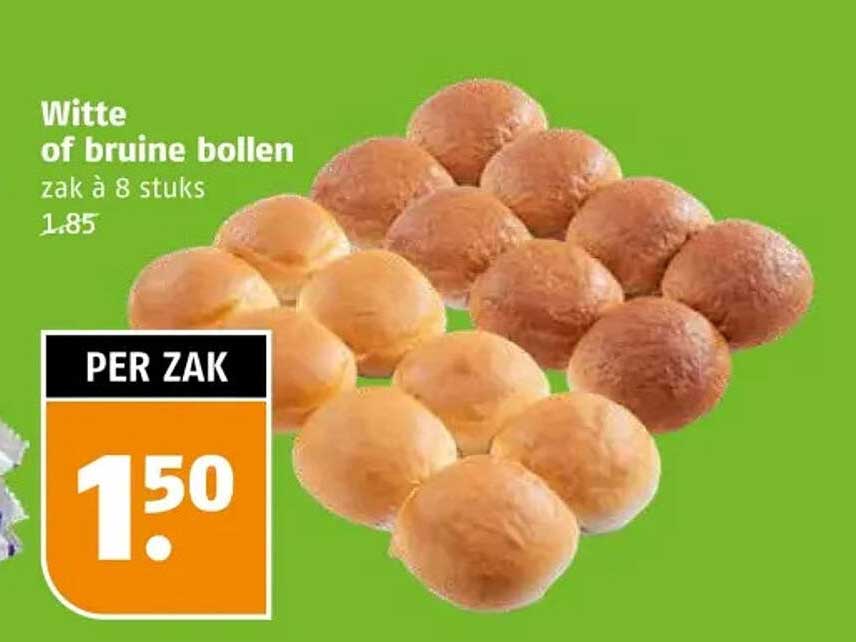 Witte of bruine bollen zak à 8 stuks