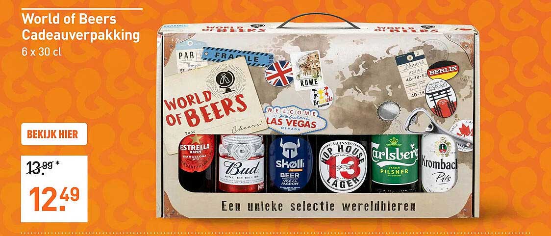 World of Beers Cadeauverpakking 6 x 30 cl