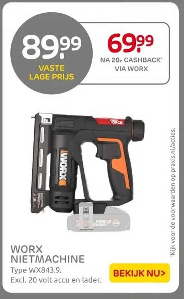 WORX NIETMACHTINE Type WX843.9