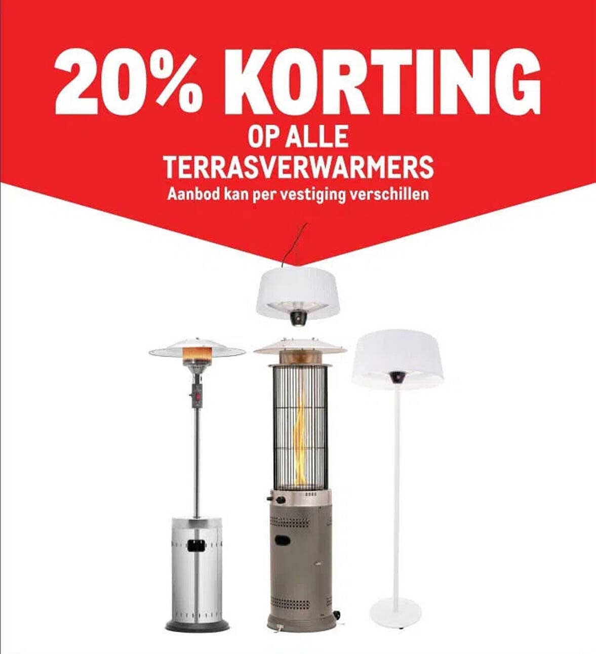 20% KORTING OP ALLE TERRASVERWARMERS