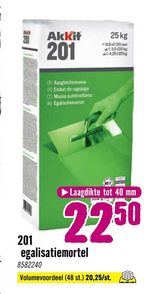 201 egalisatiemortel Laagdikte tot 40 mm