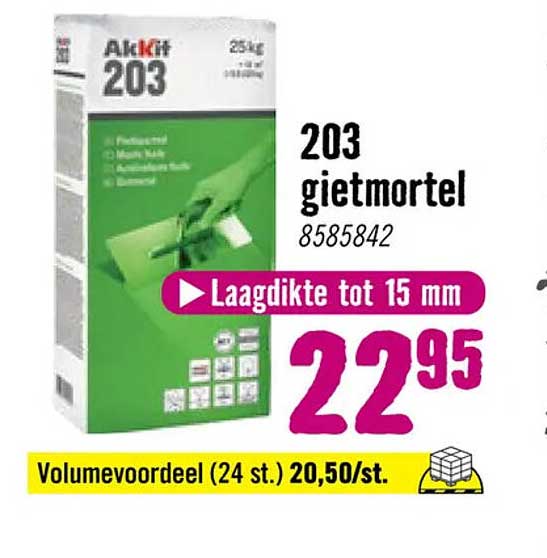 203 gietmortel Laagdikte tot 15 mm