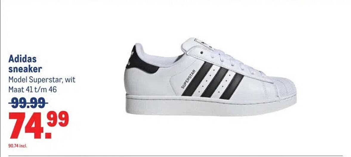Adidas sneaker Model Superstar, wit Maat 41 t/m 46