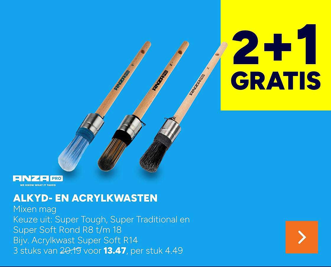 ALKYD- EN ACRYLKWASTEN 2+1 GRATIS